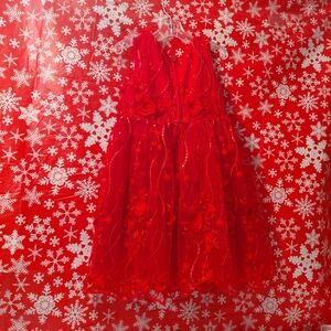 Popatu Vibrant Red Formal Kids Dress Sz 4